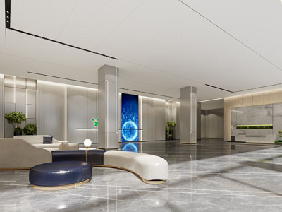 现代酒店大堂前台接待