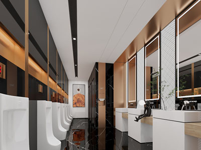 新中式公共卫生间 洗手间