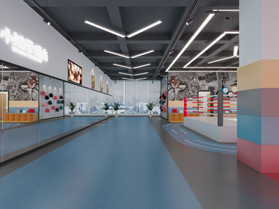 工业风loft儿童拳击馆3d模型 工业风loft儿童拳击馆