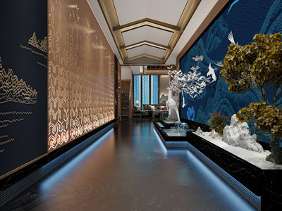 新中式酒店走廊过道