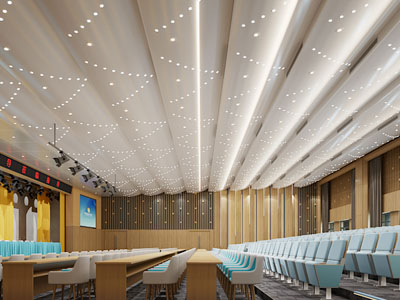 现代报告厅 会议厅3d模型 现代报告厅 会议厅