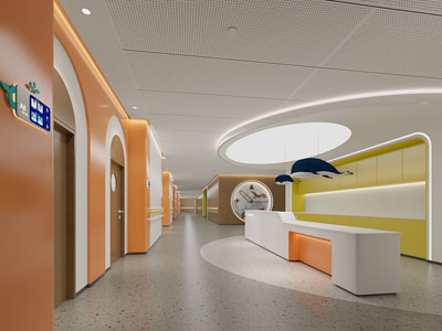 现代儿童医院护士站 病房走廊过道3d模型 现代儿童医院护士站 病房走廊过道