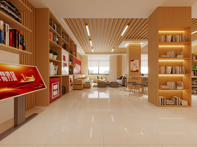 现代党建书屋 阅览室 图书馆3d模型 现代党建书屋 阅览室 图书馆