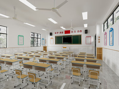 现代小学生教室3d模型 现代小学生教室