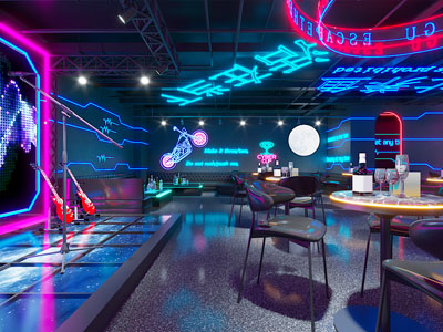 现代酒吧 舞台3d模型 现代酒吧 舞台