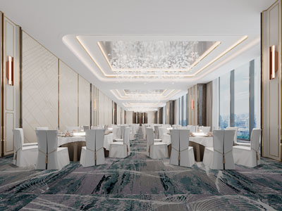 现代酒店婚庆宴会厅 大堂就餐区