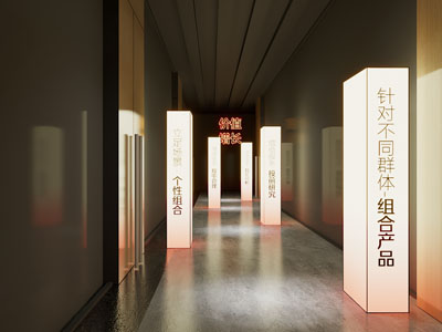 现代走廊发光灯箱3d模型 现代走廊发光灯箱