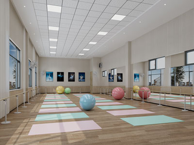 现代瑜伽馆 舞蹈教室3d模型 现代瑜伽馆 舞蹈教室