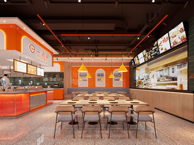 现代饭店餐馆就餐区