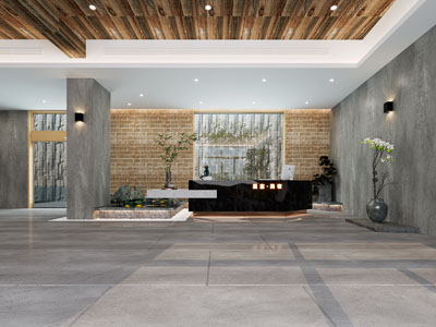 新中式美容院大堂前台接待