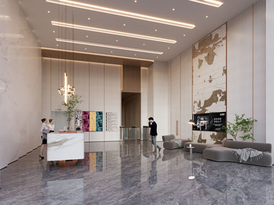 现代酒店大堂前台接待