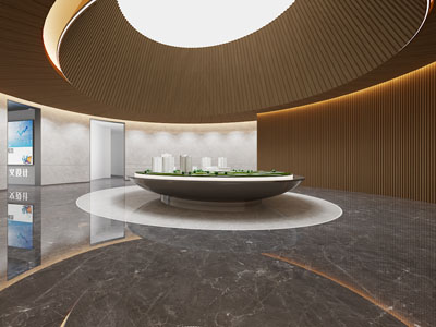 现代售楼处大堂沙盘