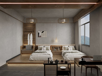 侘寂风中古风民宿客房 双人间