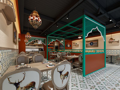 中东民族风饭店餐馆就餐区