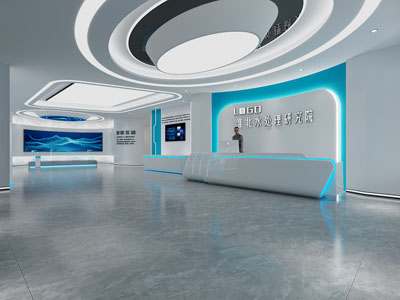 现代公司大厅前台接待区