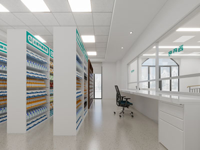 现代医院药房3d模型 现代医院药房