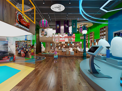 工业风loft儿童游乐场 书吧 体验馆3d模型 工业风loft儿童游乐场 书吧 体验馆