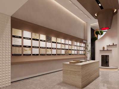 现代石材样板展览墙 建材专卖店