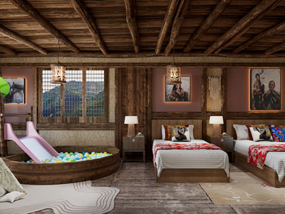 侘寂风民宿酒店客房 亲子房