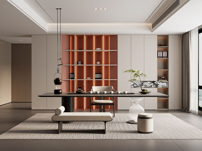 现代茶室3d模型 现代茶室