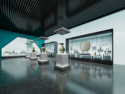 新中式陶瓷陶艺展厅 博物馆3d模型 新中式陶瓷陶艺展厅 博物馆