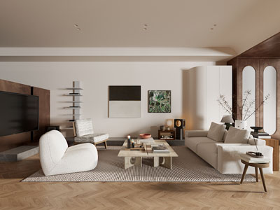 现代中古风客厅