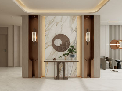 新中式玄关端景台