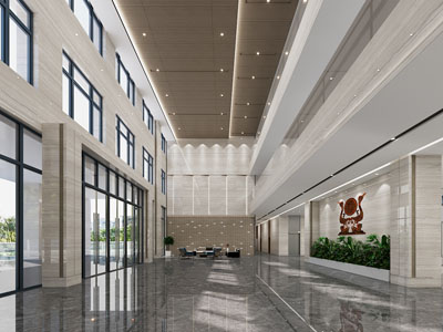 新中式酒店大堂前台接待