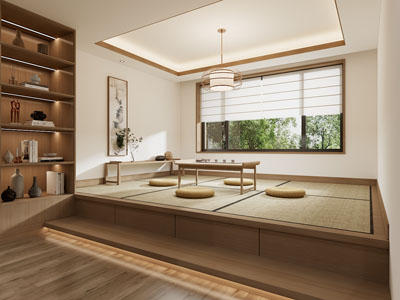 新中式榻榻米茶室3d模型 新中式榻榻米茶室