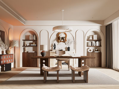 侘寂风中古风书房