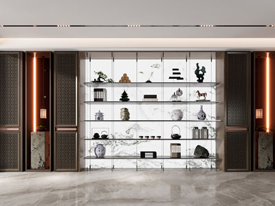 新中式墙面装饰柜
