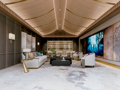 新中式会所接待区