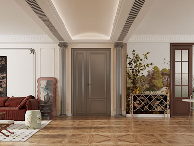 法式客厅餐厅3d模型 法式客厅餐厅