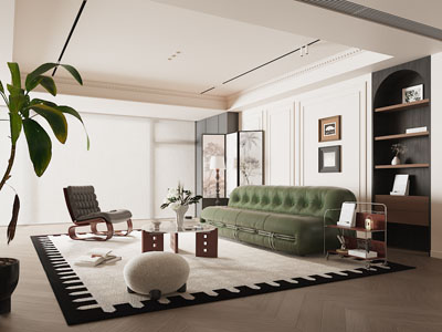 法式客厅3d模型 法式客厅