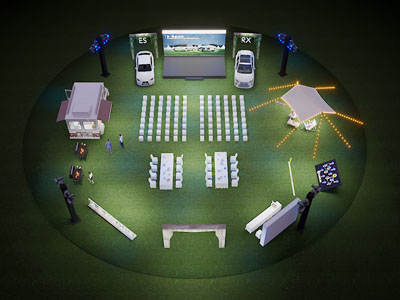 现代户外装置 演绎舞台 营地