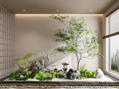 新中式室内景观园艺小品