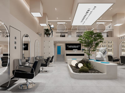 现代美容理发店3d模型 现代美容理发店