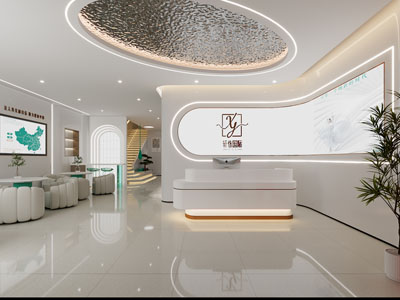 现代现代轻奢美容院前台接待区3d模型 现代现代轻奢美容院前台接待区