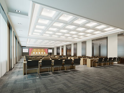 现代会议厅 报告厅3d模型 现代会议厅 报告厅