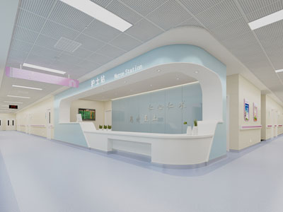 现代医院病房护士站 走廊过道3d模型 现代医院病房护士站 走廊过道