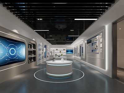 现代企业科技展厅展览3d模型 现代企业科技展厅展览