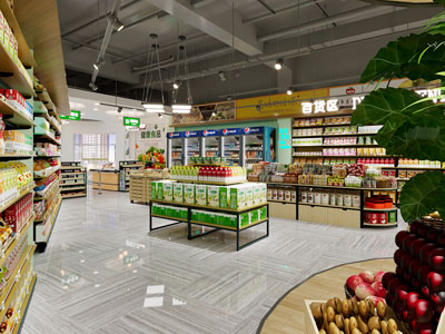 工业风loft零食百货超市 便利店3d模型 工业风loft零食百货超市 便利店