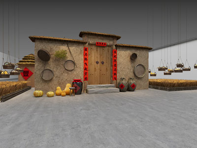 现代农村生活场景 农展会展厅