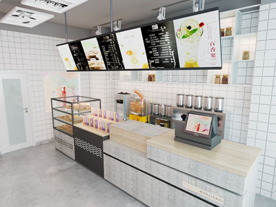 现代奶茶店3d模型 现代奶茶店