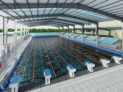 现代游泳馆3d模型 现代游泳馆