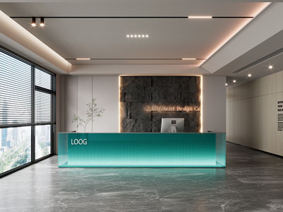 现代公司大厅前台接待