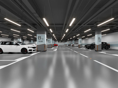 现代地下停车场 停车位3d模型 现代地下停车场 停车位