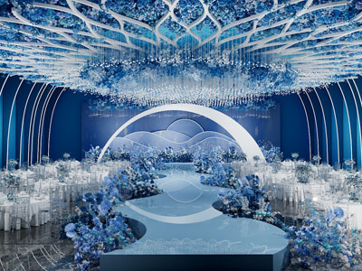 现代酒店婚庆舞台 宴客厅3d模型 现代酒店婚庆舞台 宴客厅