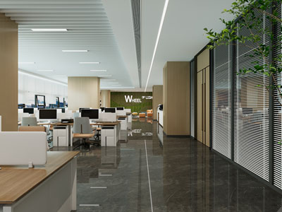 现代员工公共办公区3d模型 现代员工公共办公区