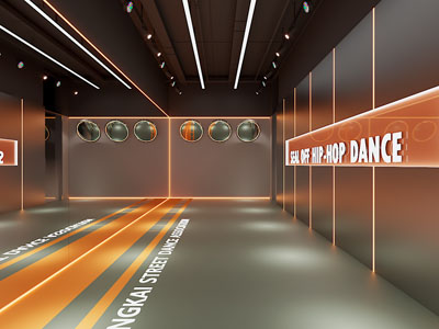 现代舞蹈室 街舞训练室3d模型 现代舞蹈室 街舞训练室